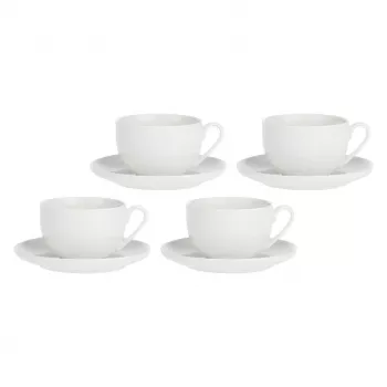 LA PORCELLANA BIANCA CORTE set de 4 tazas y platillos 450 ml