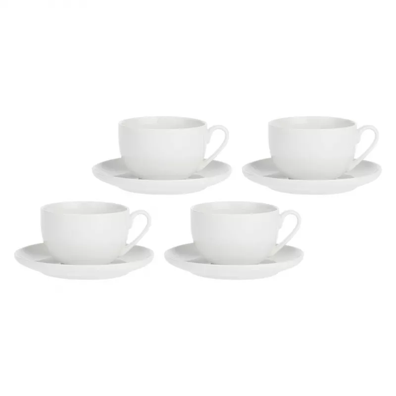LA PORCELLANA BIANCA CORTE set de 4 tazas y platillos 450 ml