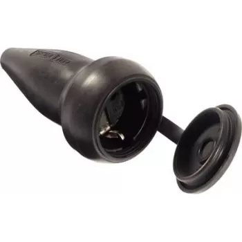 as - Schwabe 60417 conector hembra Schuko de goma maciza 230 V negro IP44 (60417)