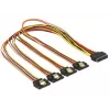 Cable SATA DeLOCK 60158 0,5m SATA 15 pines 4 x SATA 15 pines multicolor