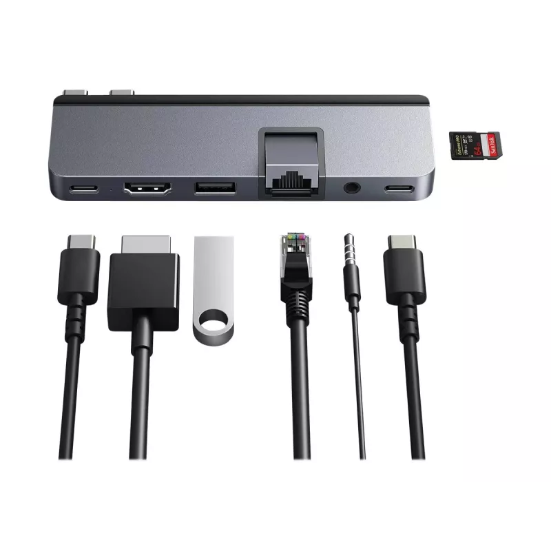 Hyper | HyperDrive DUO PRO 7-in-2 Hub USB-C para MacBook Air/Pro 2016-2020 | Conectores Ethernet LAN (RJ-45) 1 | Número de conectores HDMI 1