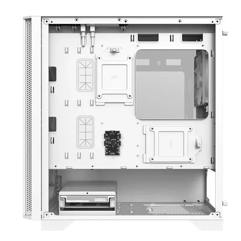 Torre Montech AIR 100 ARGB MICRO-ATX con cuatro ventiladores ARGB preinstalados, diseño ultraminimalista, panel frontal de malla fina, alto flujo de aire, lateral único