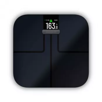 Báscula de personas electrónica GARMIN Index S2 — negra, máx. 181,4 kg, Wi-Fi/Bluetooth, composición corporal