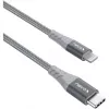Cable adaptador USB 2.0, conector macho USB-C > conector macho Lightning (plateado/gris, 1 metro, PD, recubierto)