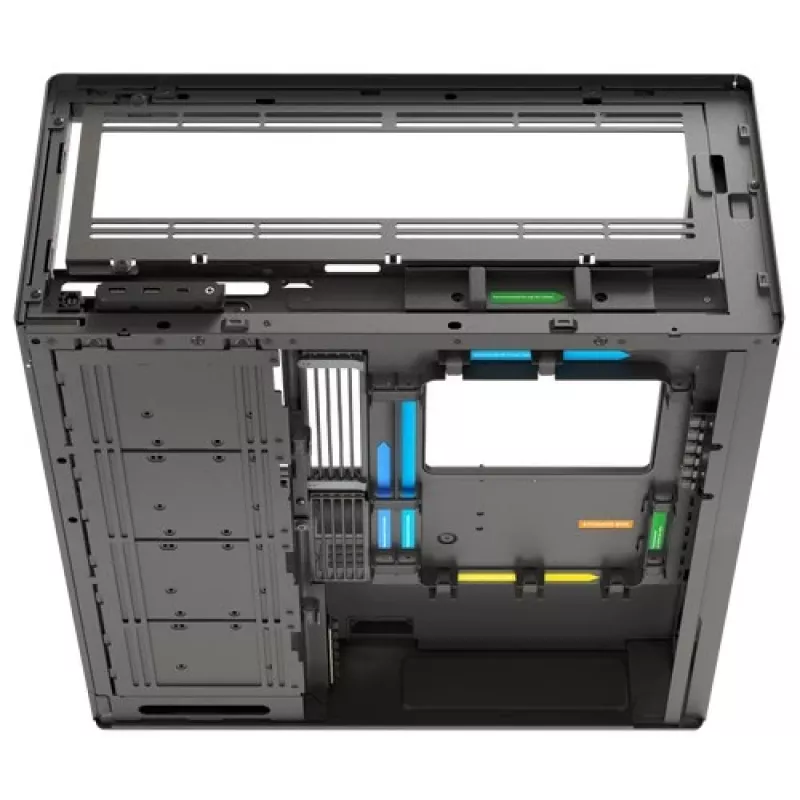 Caja de PC HAVN HS 420 VGPU, torre Midi, E-ATX, cristal templado, cable riser PCIe 5.0 - negra