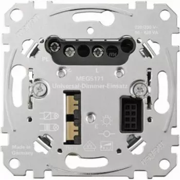 Regulador de intensidad integrado Merten MEG5171-0000, metallic, 220–230 V AC, 50–60 Hz, carga óhmica hasta 420 W