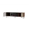 Mueble TV Cama Meble ALMERA 180,5×42×52,5 cm nogal/cashmere con chimenea negra