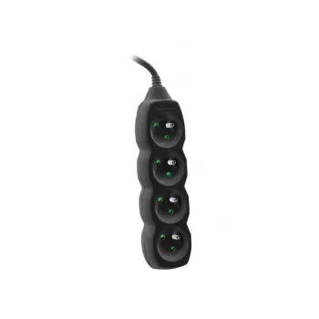 Tracer PowerCord alargador, 4 tomas, 3 m, negro
