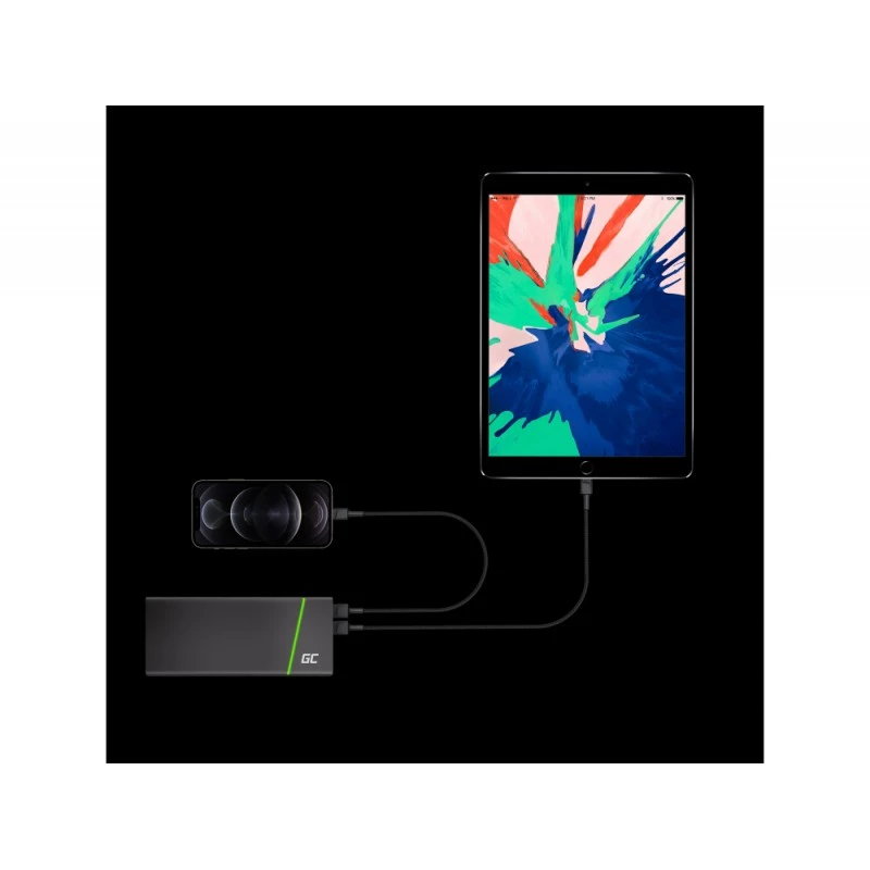 Cable Lightning Green Cell KABGC18 — 2 m, Lightning a USB-A, negro