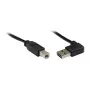 Cable de conexión GoodConnections USB 2.0 EASY conector macho A en ángulo a conector macho B, negro, 5m