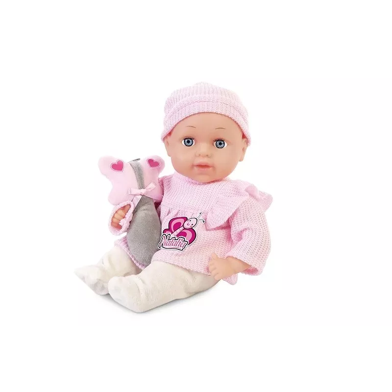 Muñeca Artyk Natalia 33 cm con juguete - muñeca bebé Artyk 33 cm con accesorios