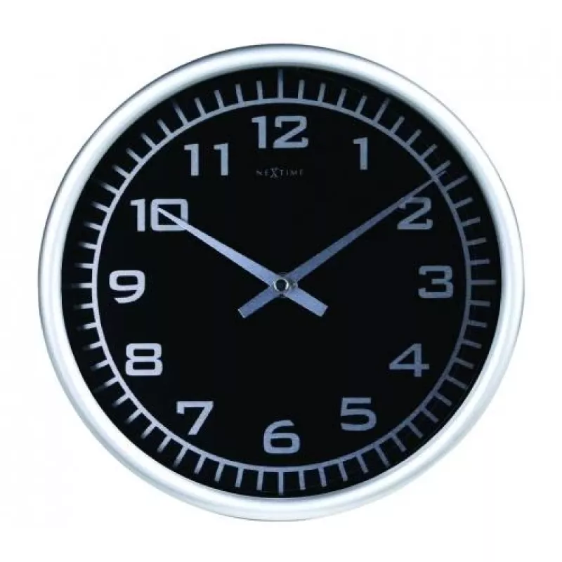 NeXtime Reloj 2953 Blacky, Ø 25 cm, pared, negro