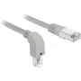 DeLOCK - Cable de red - RJ-45 (M) en ángulo hacia abajo a RJ-45 (M) - 50cm - S/FTP - CAT 6a - apantallado, libre de halógenos - gris (85873)