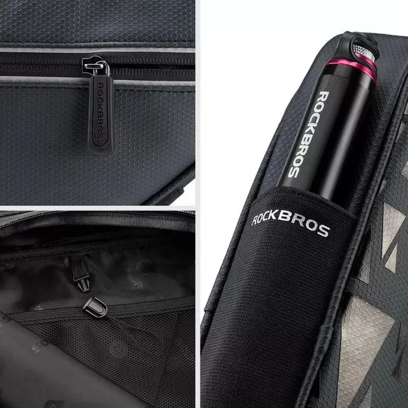 Rockbros B39-2 Bolsa de cuadro para bicicleta impermeable, negra