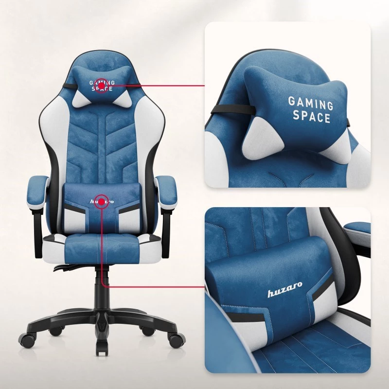 Huzaro Force 2.7 Schwarz Carbon Silla gaming Azul