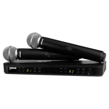 Shure BLX288E/SM58-H8E – Sistema inalámbrico con receptor y dos micrófonos SM58