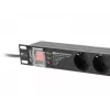 Unidad de distribución de corriente LANBERG PDU-PRO-07F-0200-BK — PDU para rack 1U, 7 tomas Type-F, 16 A, cable de 2 m, negro
