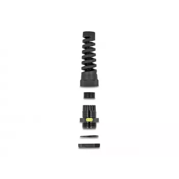 Prensaestopas DeLOCK M12 con ventilación y alivio de tracción IP68 negro 2 uds.