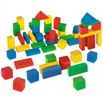 Eichhorn bloques de construcción de madera multicolor 50, juguete de construcción