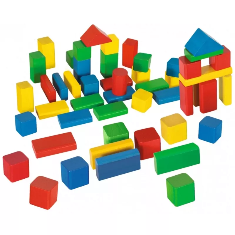 Eichhorn bloques de construcción de madera multicolor 50, juguete de construcción