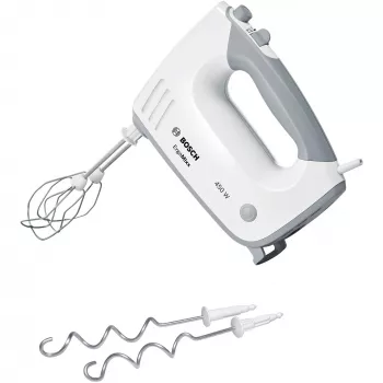 Batidora de mano Bosch MFQ36400 — 450 W, 5 velocidades, turbo, cable de 1,3 m, gris/blanco