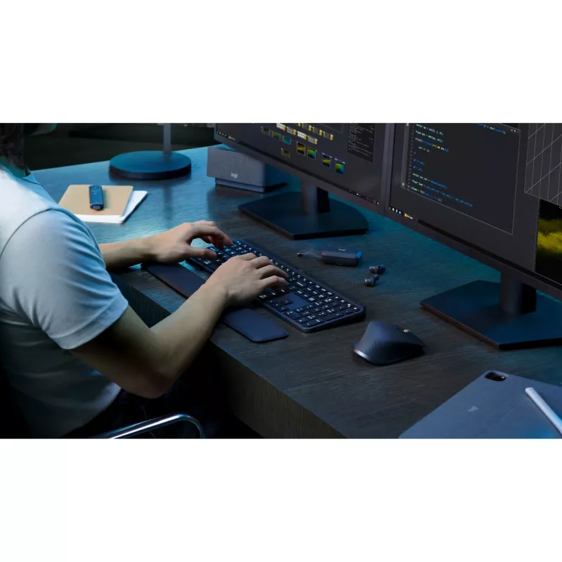 Logitech MX Keys S Combo teclado ratón incluido oficina RF Wireless + Bluetooth QWERTZ suizo Grafito