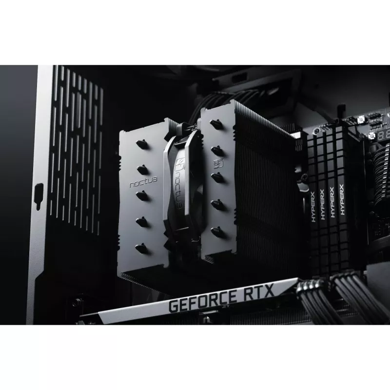 Noctua NH-D12L chromax.black disipador de CPU por aire, 120 mm, aluminio, negro, 450–2000 RPM, 22,6 dBA