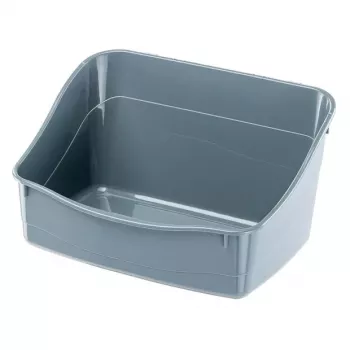Bandeja higiénica abierta de esquina FERPLAST para conejos, plástico gris 370×270×185 mm para conejos