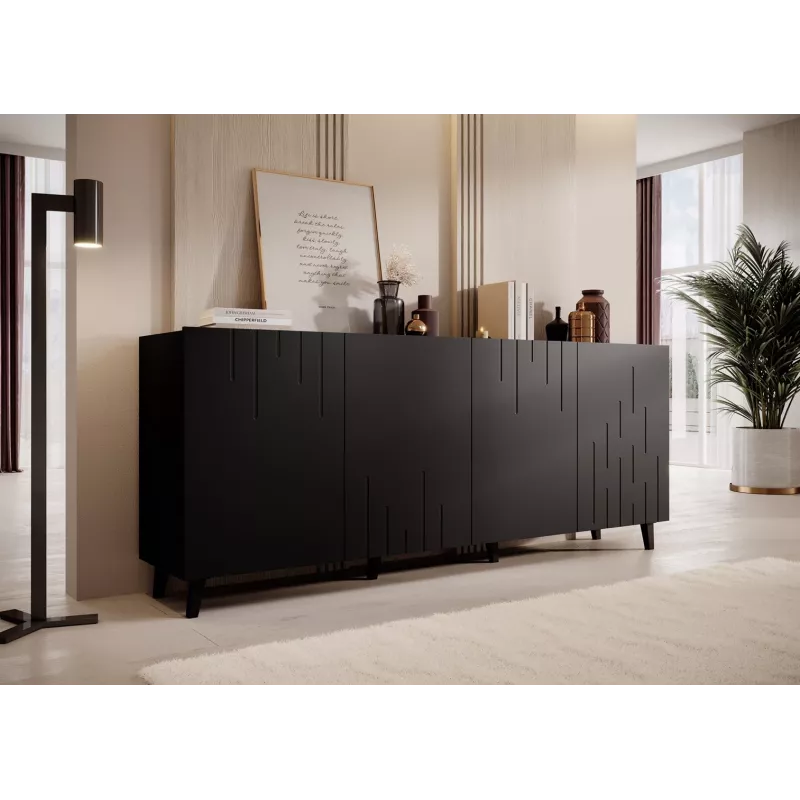 Cómoda BARI 200x42x82 negro mate