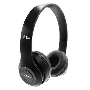 Auriculares inalámbricos MEDIA-TECH EPSILION BT MT3591 Bluetooth 4.2 micrófono radio FM negro
