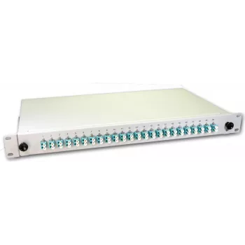 Lightwin Caja de empalme de fibra óptica, 48 fibras, 24x DLC multimodo, 50/125µm OM3 Pigtail cajas de empalme (SPBOX 48G50 OM3 DLC)