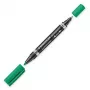 Rotulador permanente Staedtler Lumocolor Duo punta fina/punta redonda verde