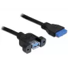 Cable USB 3.0 F/F DeLOCK 83118 0,5 m negro