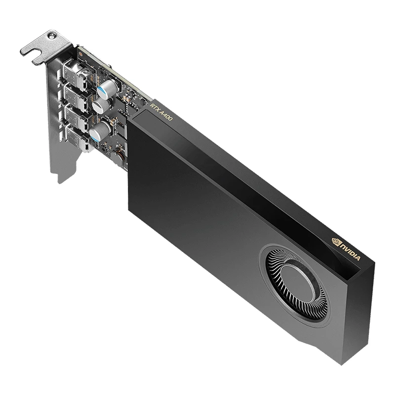 Tarjeta gráfica PNY NVIDIA RTX A400, 4 GB GDDR6, 64 bits, PCIe 4.0 x8, 4x DisplayPort 1.4a, refrigeración activa