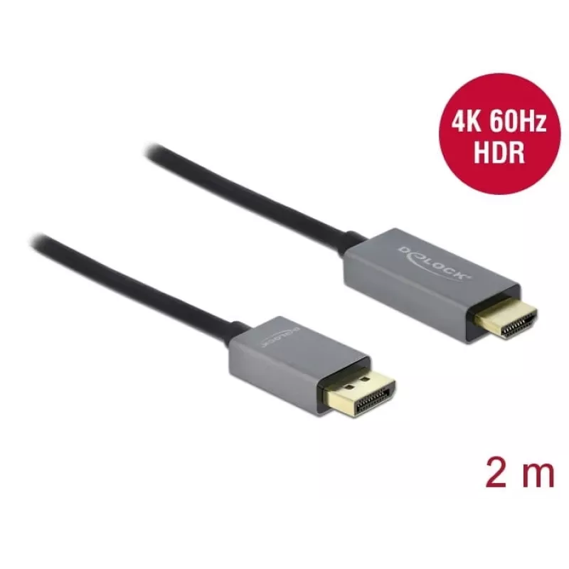 Cable DisplayPort a HDMI DeLOCK Activo 1.4 4K 60Hz 2m