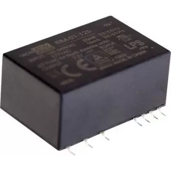 Convertidor DC/DC MEAN WELL IRM-01-12S, 1 W, salida 12 V, entrada 85–305 V, RoHS