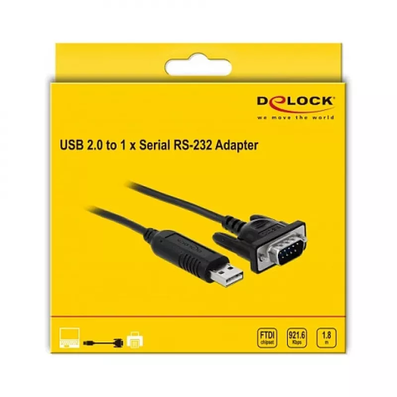 Cable serie DeLOCK 66282 negro 1,8 m RS-232 USB Type-A