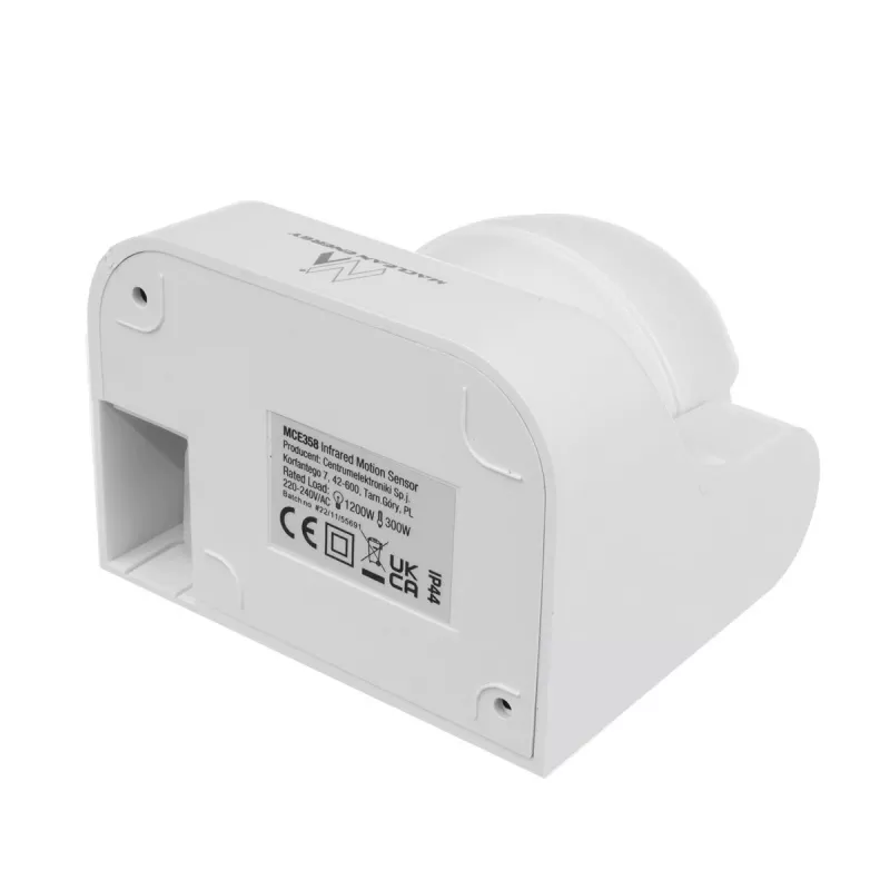 Detector de movimiento MACLEAN MCE358 W — sensor PIR de presencia, blanco