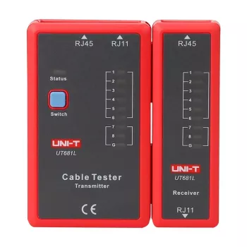 Comprobador de cables de red Unit UT681L para conectores RJ45 y RJ11, comprobación de continuidad y cableado