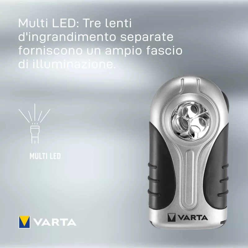 Linterna de mano Varta 16647 Negro Plata