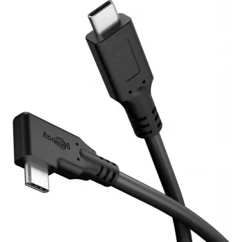 Goobay cable USB-C 90° 2 m negro – 60 W 5 Gbit/s Power Delivery (79422)