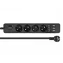 DeLOCK alargador de corriente 11209 1,5 m 4 tomas de corriente para interiores negro