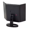 Espejo de maquillaje Extralink, aumentado, negro, plegable, con luz trasera, con soporte