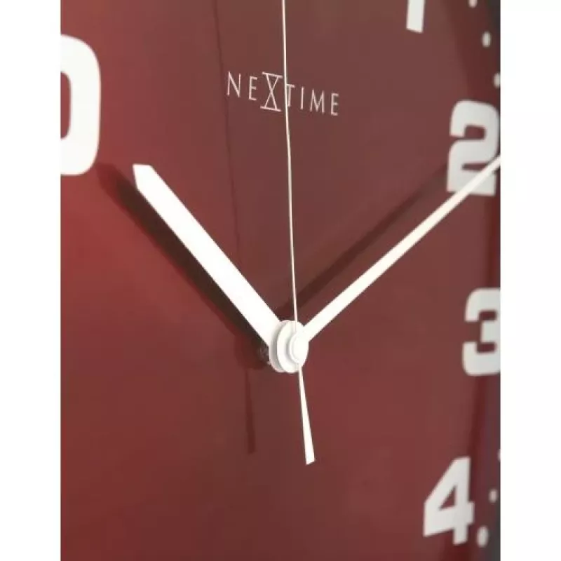 NeXtime Reloj 3053ro Dash Red, Ø35 cm, pared, rojo/plateado