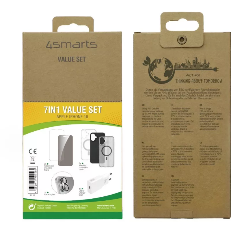 4smarts set de valor 7en1 para Apple iPhone 16 compatible con MagSafe