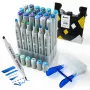 Rotuladores de doble punta Arrtx LC302529, 24 colores (set de tonos azules)