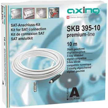 Cable coaxial Axing SKB 395-10 10 m blanco