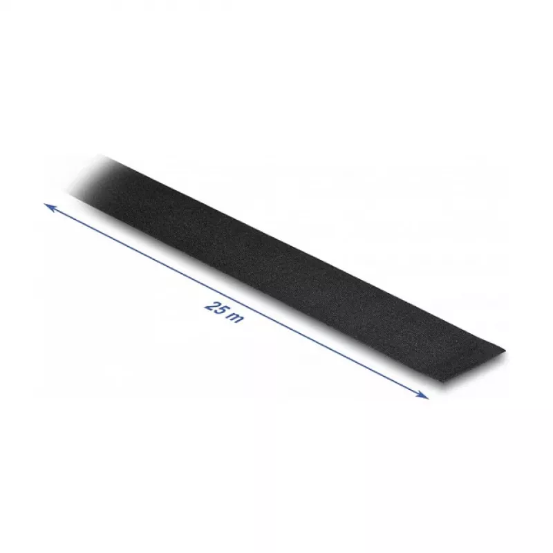 Cinta de tela DeLOCK 25 m x 25 mm irrompible autoadhesiva negra