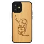 Funda para móvil Man and Wood para iPhone 12 mini — gato impreso con pez rojo