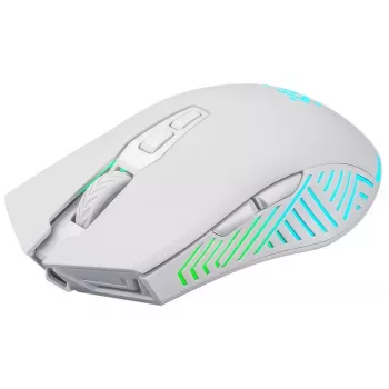 Ratón gaming inalámbrico DEFENDER Pandora White – ambidiestro, 3200 DPI, 6 botones, programable, óptico, USB
